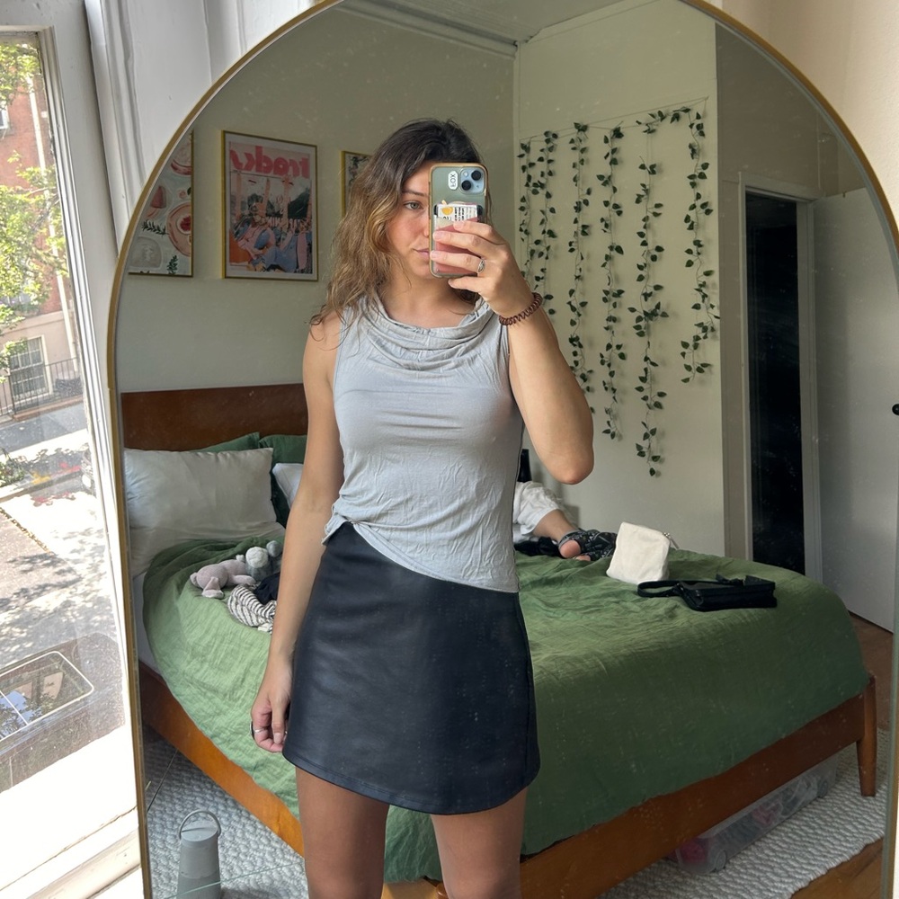 Anthropology grey cowl neck top